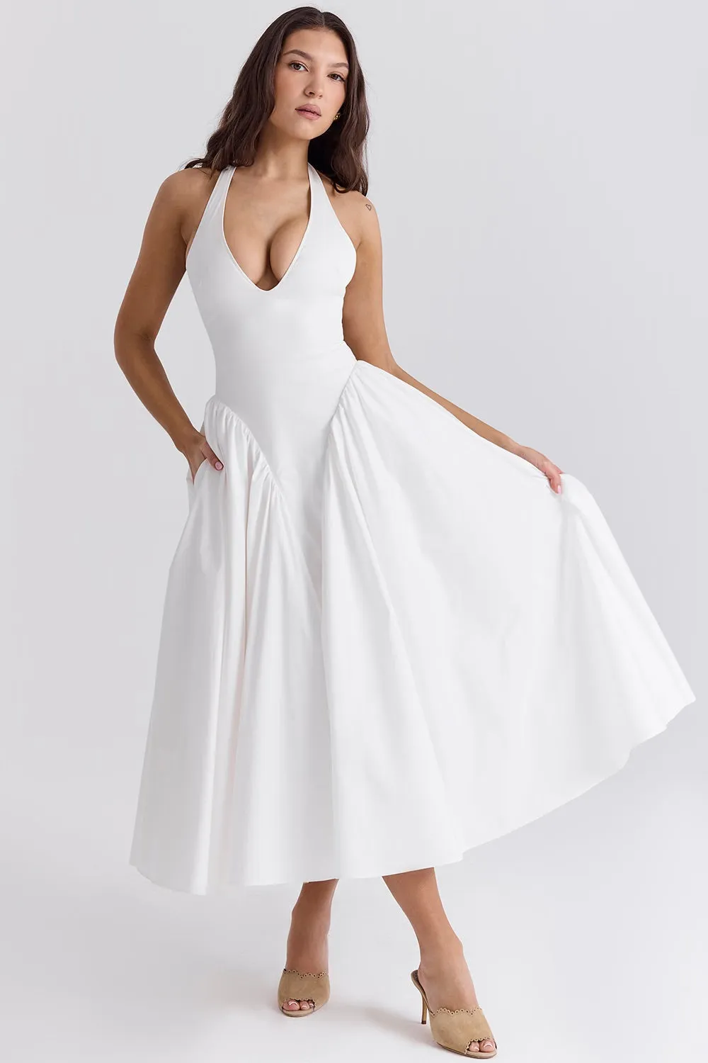 Sofia – Cotton-Rich Women’s Italian Halter Sundress