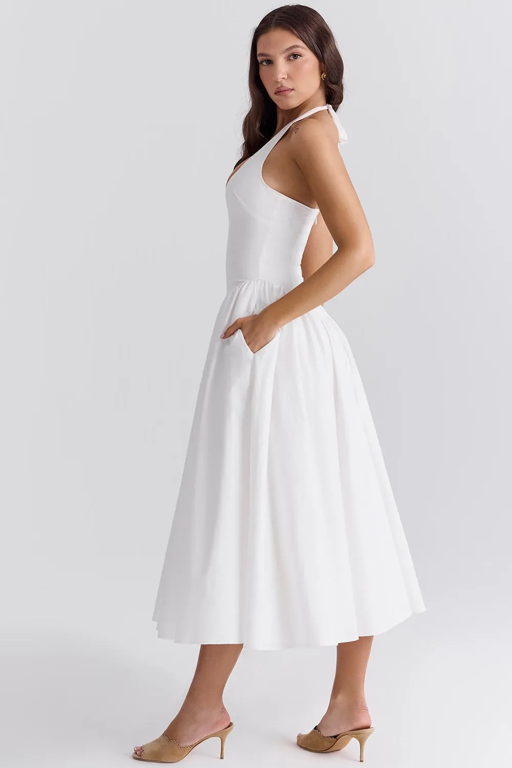 Sofia – Cotton-Rich Women’s Italian Halter Sundress