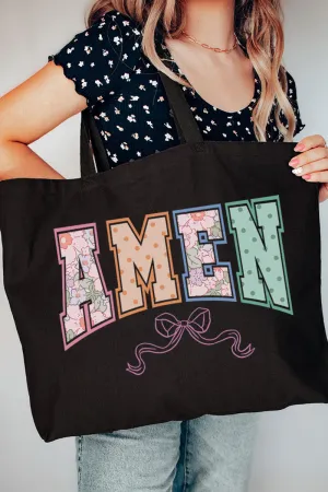 Springtime Amen Canvas Jumbo Tote