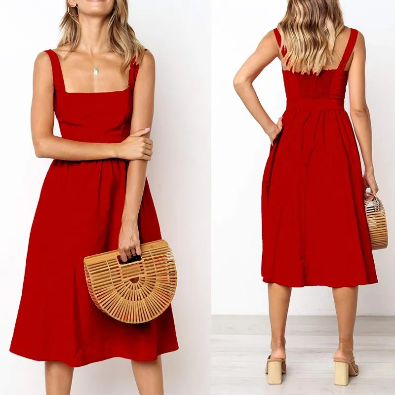 Square Neck Midi Dress