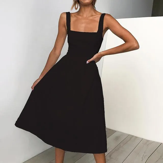 Square Neck Midi Dress