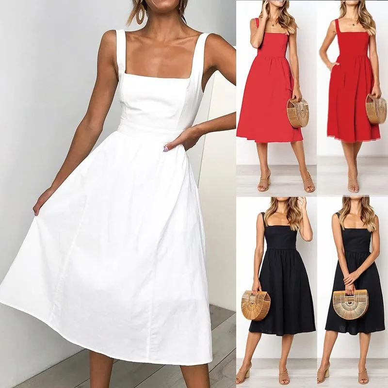 Square Neck Midi Dress