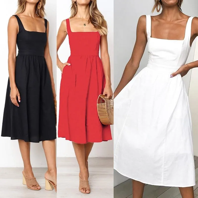 Square Neck Midi Dress