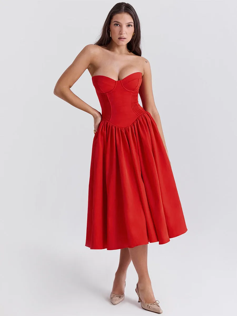 Strapless Midi Sundress