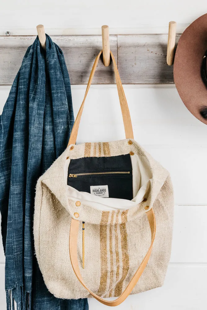 Stripe Grain Sack Tote