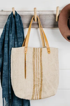 Stripe Grain Sack Tote
