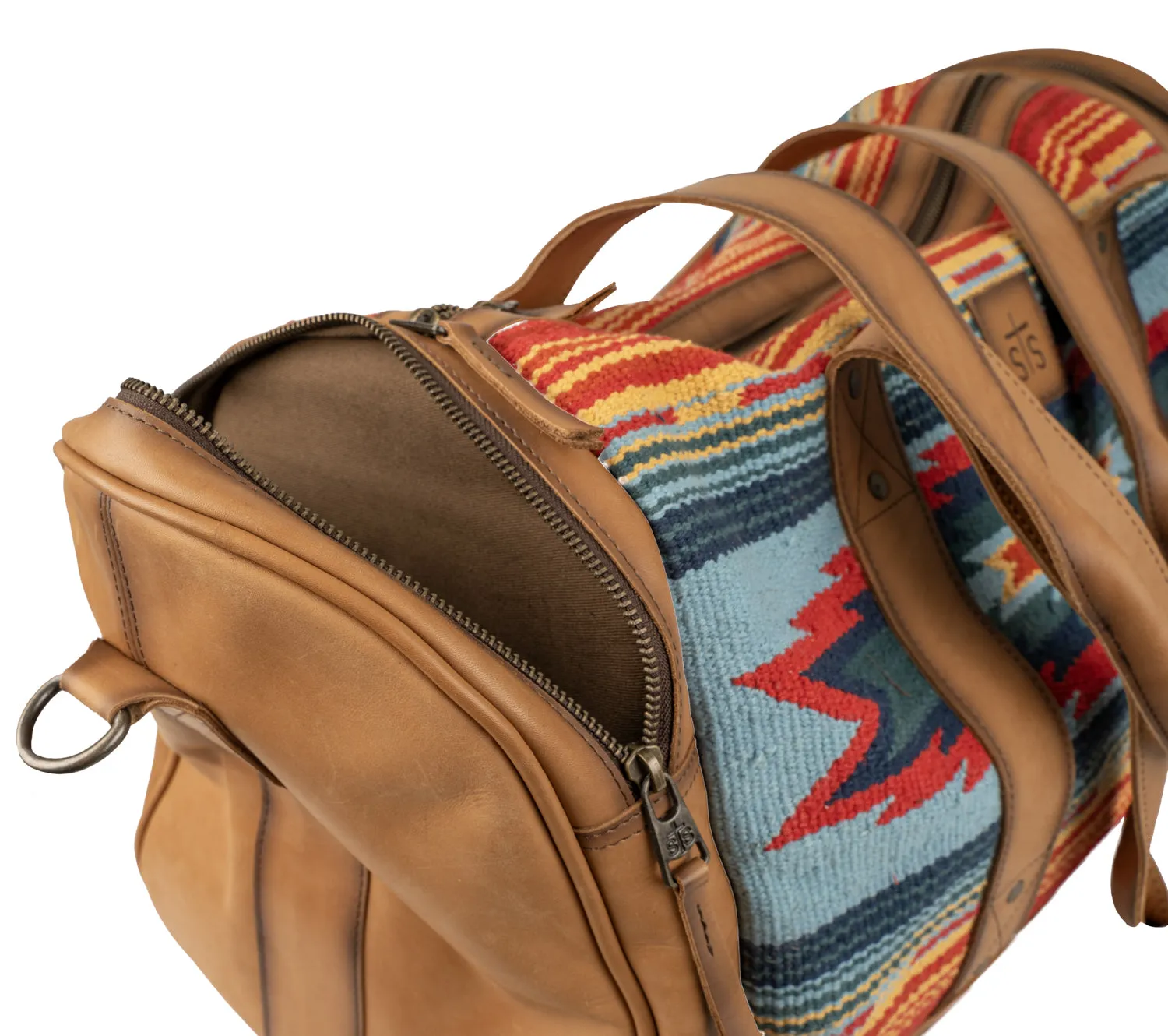 STS Ranchwear Womens Chaynee Valley Serape Duffle Multi-Color Leather Duffel Bag