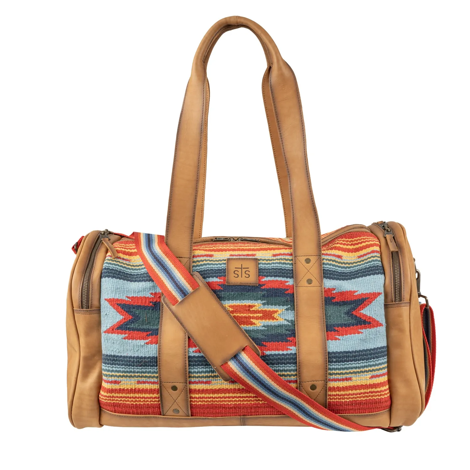 STS Ranchwear Womens Chaynee Valley Serape Duffle Multi-Color Leather Duffel Bag