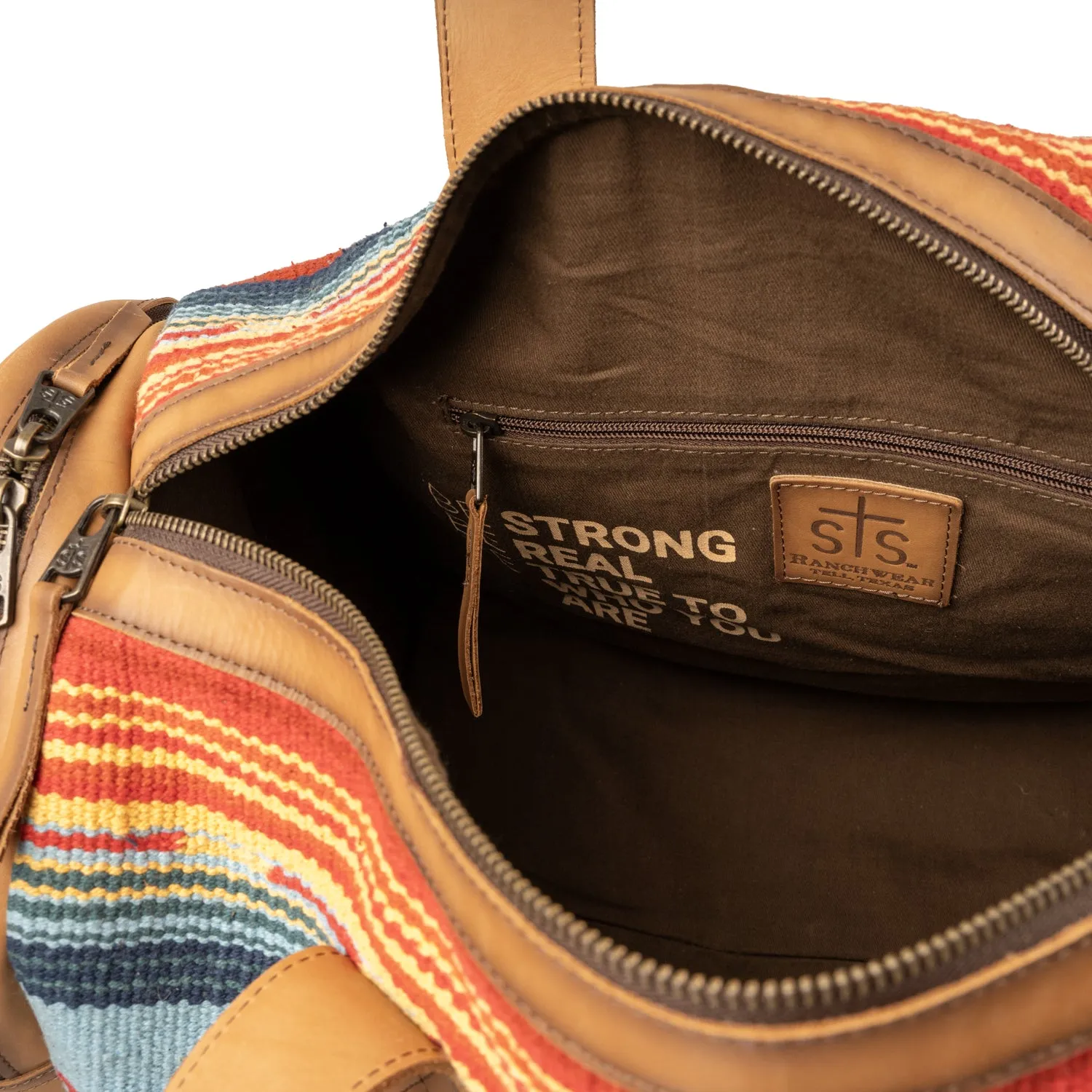 STS Ranchwear Womens Chaynee Valley Serape Duffle Multi-Color Leather Duffel Bag