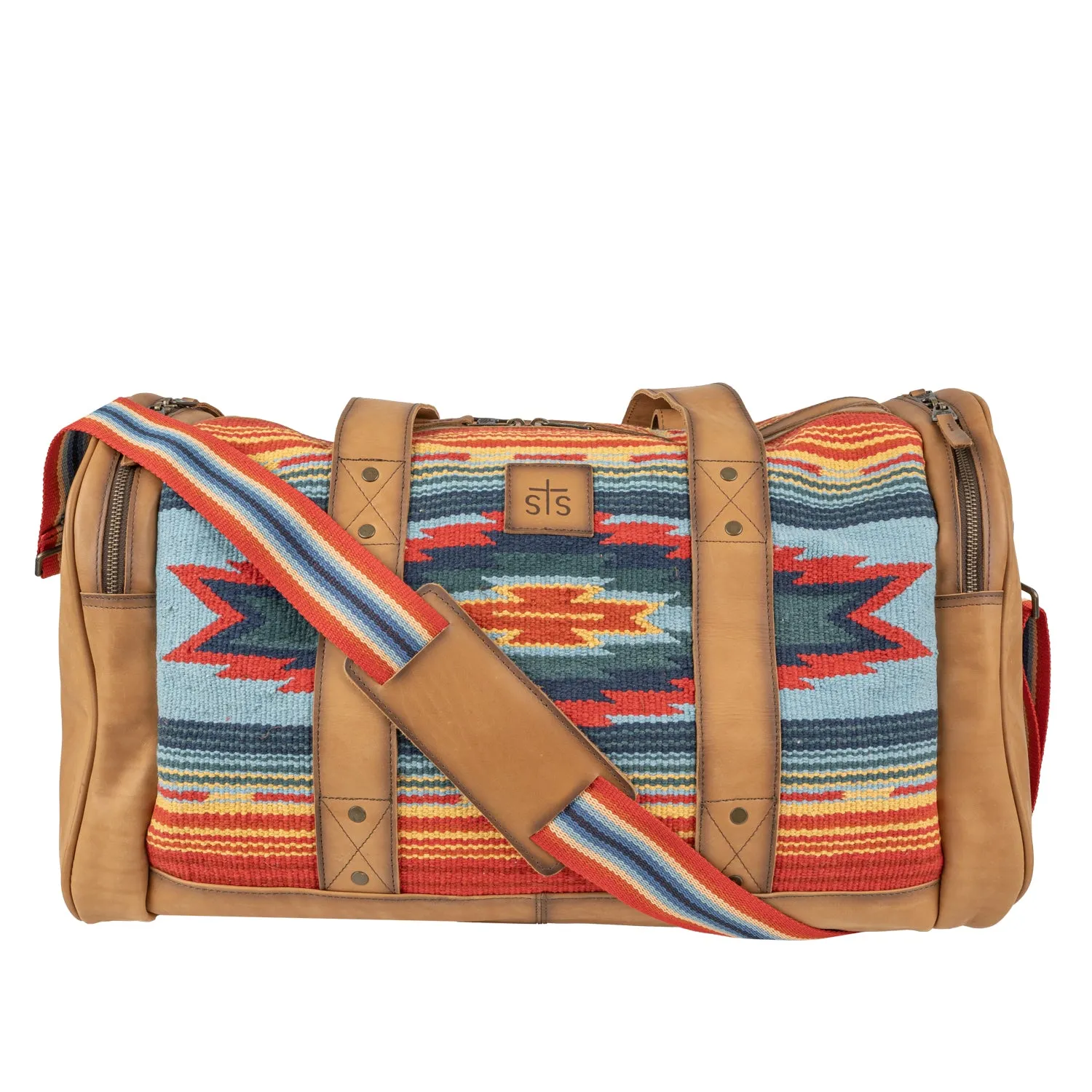STS Ranchwear Womens Chaynee Valley Serape Duffle Multi-Color Leather Duffel Bag