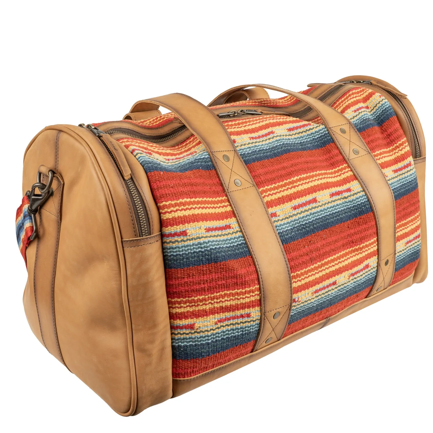 STS Ranchwear Womens Chaynee Valley Serape Duffle Multi-Color Leather Duffel Bag