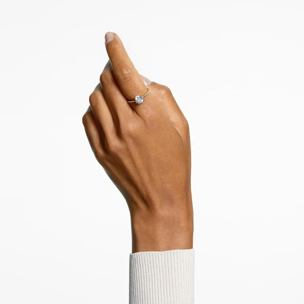 Swarovski Constella Cocktail Ring Princess cut Pavé White Gold-tone plated  55