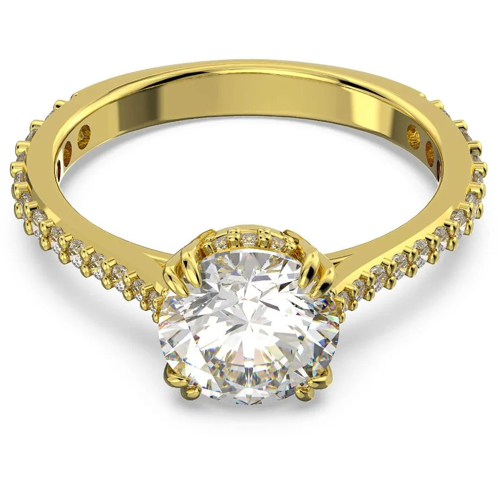 Swarovski Constella Cocktail Ring Princess cut Pavé White Gold-tone plated  55