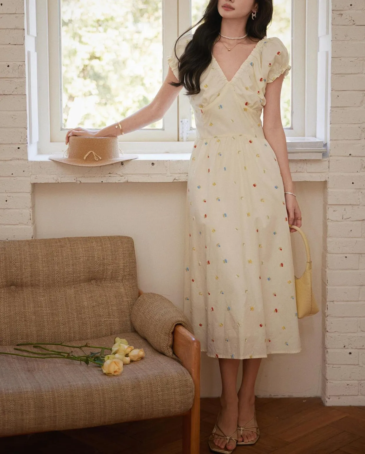 Sweet Maxi Summer Frock Featuring a Floral Print for Your Next Vacation