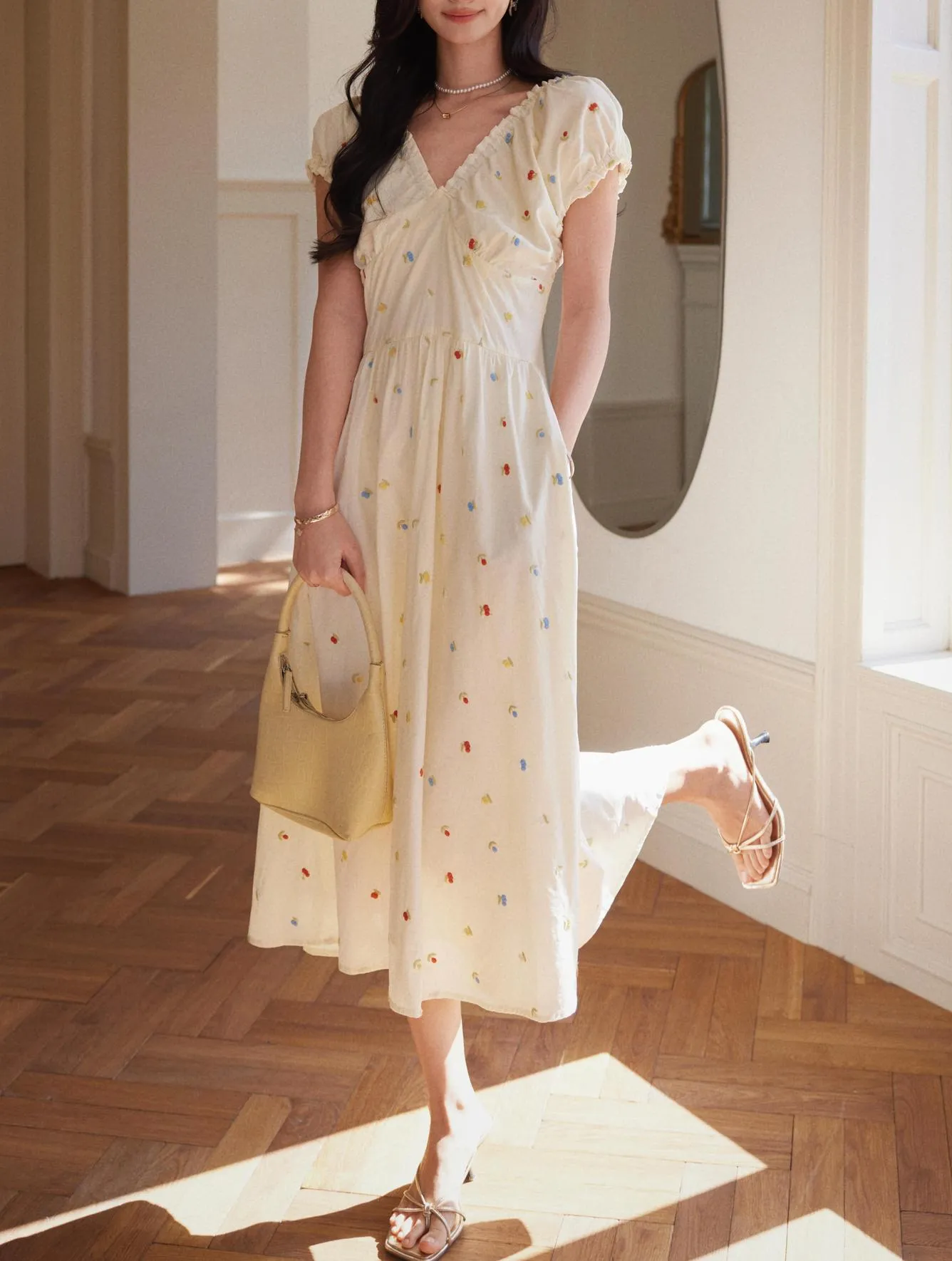 Sweet Maxi Summer Frock Featuring a Floral Print for Your Next Vacation