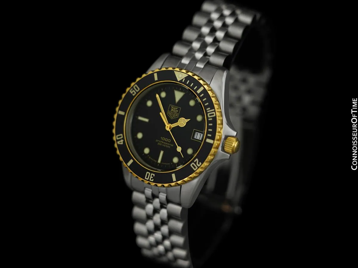 TAG Heuer Professional 1000 Mens Submariner Divers Watch - Stainless Steel & 18K Gold Plated - 980.020N