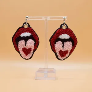 Tongue Embroidered Earrings