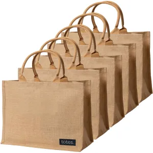 totes. Extra Large Burlap Bag with Handles 5 Pack
