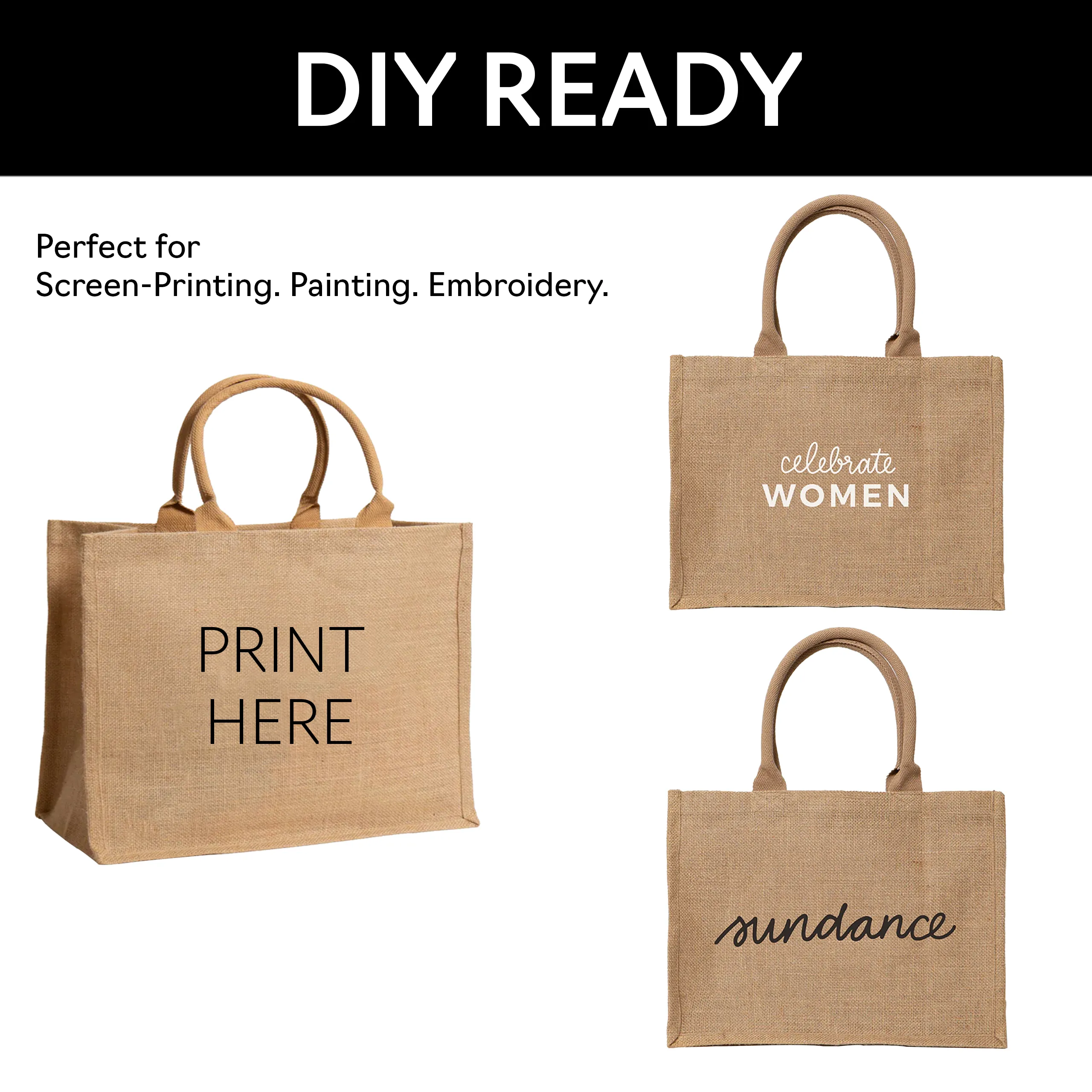 totes. Extra Large Burlap Bag with Handles 5 Pack