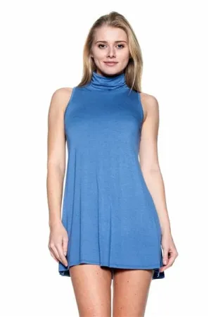 Turtle Neck Sleeveless Tunic Denim - Pack of 6
