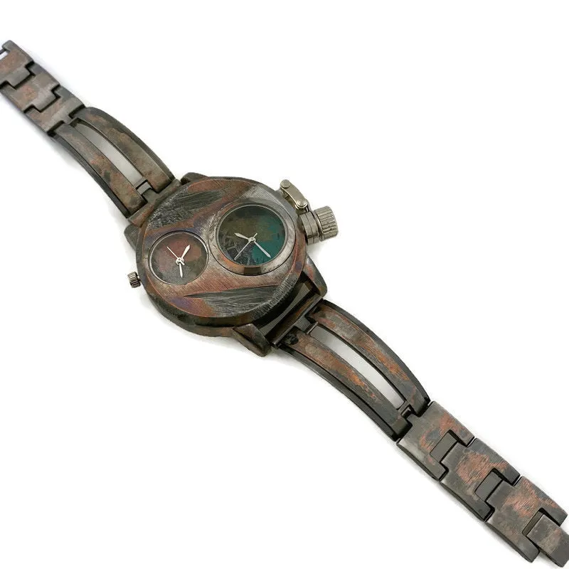 Two Time Zones Watch, Multi Color Dials