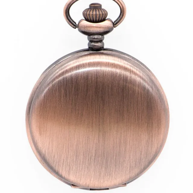 Unique Smooth Steampunk Pocket Watch Men With Fob Nacklace Chain Fashion Quartz Watches Mens Womens Gift reloj de bolsillo