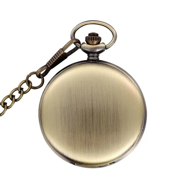Unique Smooth Steampunk Pocket Watch Men With Fob Nacklace Chain Fashion Quartz Watches Mens Womens Gift reloj de bolsillo