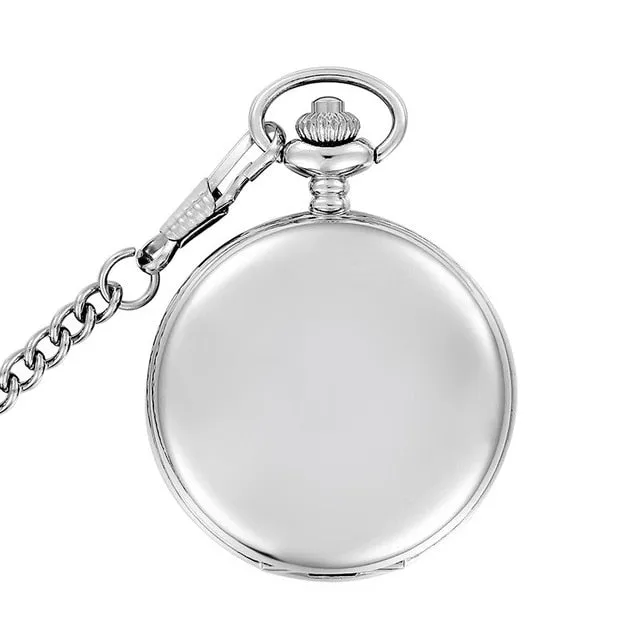 Unique Smooth Steampunk Pocket Watch Men With Fob Nacklace Chain Fashion Quartz Watches Mens Womens Gift reloj de bolsillo
