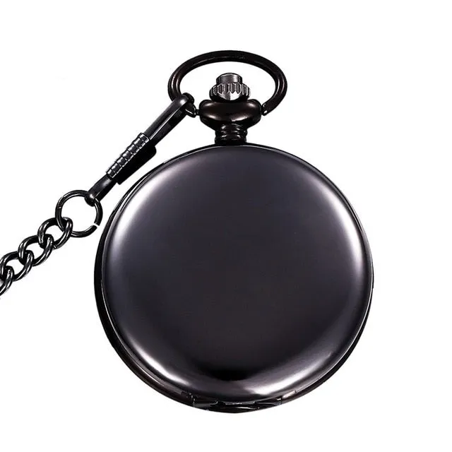 Unique Smooth Steampunk Pocket Watch Men With Fob Nacklace Chain Fashion Quartz Watches Mens Womens Gift reloj de bolsillo