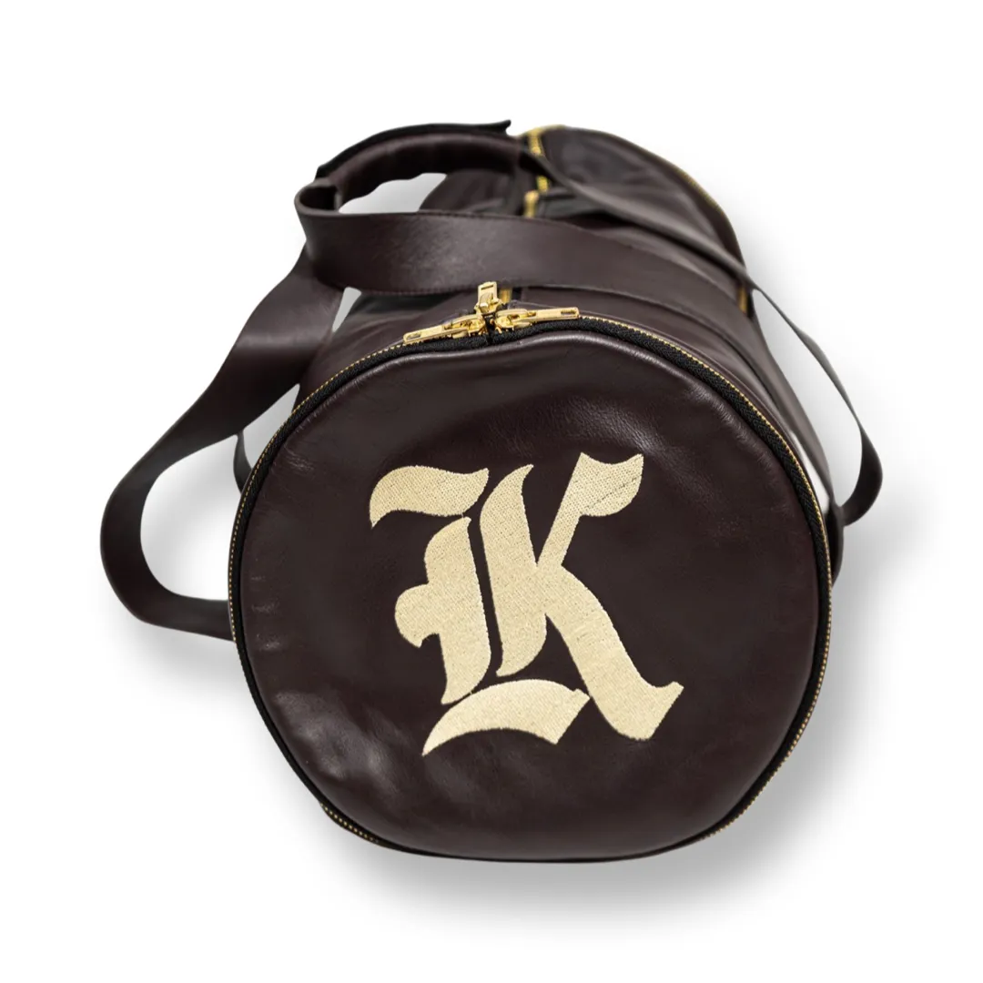 Vintage Barrel Duffle Bag - 100% Leather (Chocolate Brown)