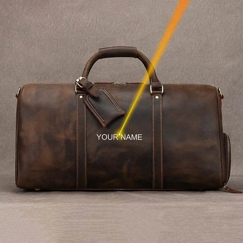 Vintage Leather Travel Duffel Hand Luggage Men’s Business Bag