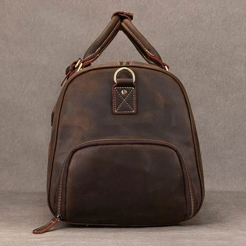 Vintage Leather Travel Duffel Hand Luggage Men’s Business Bag