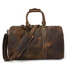 Vintage Leather Travel Duffel Hand Luggage Men’s Business Bag