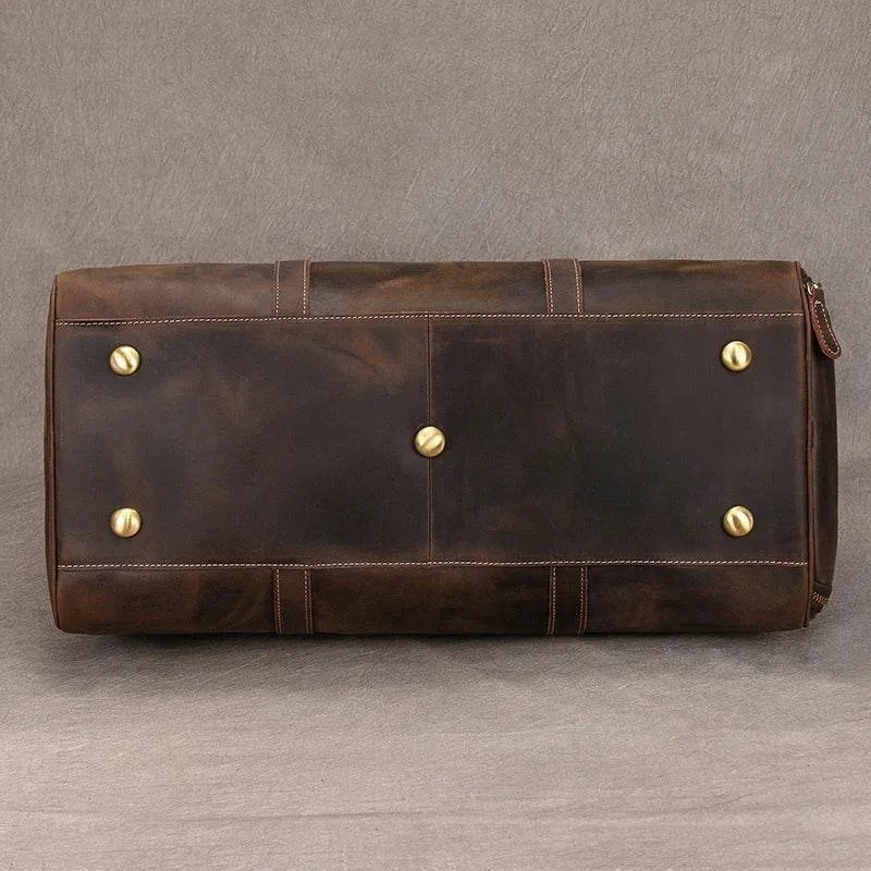 Vintage Leather Travel Duffel Hand Luggage Men’s Business Bag