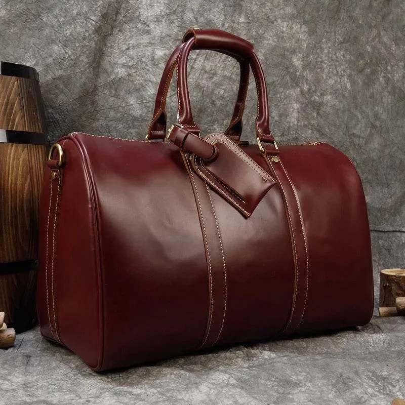 Vintage Leather Travel Duffel Hand Luggage Men’s Business Bag