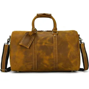 Vintage Leather Weekender Bag Genuine Leather Travel Overnight