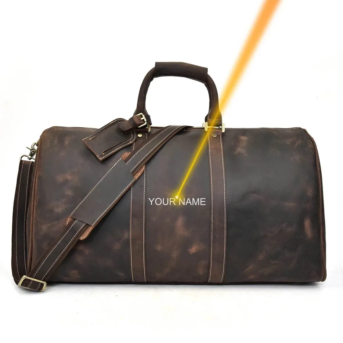 Vintage Leather Weekender Bag Genuine Leather Travel Overnight