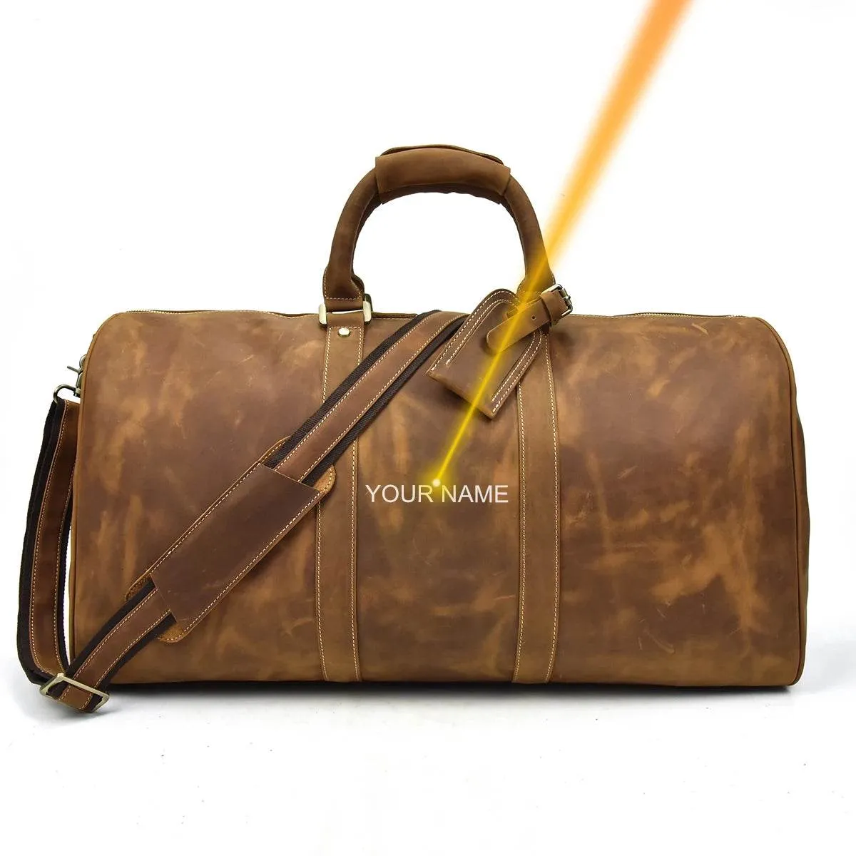 Vintage Leather Weekender Bag Genuine Leather Travel Overnight