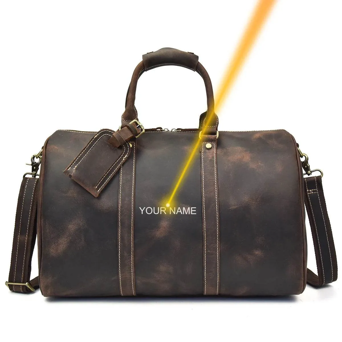 Vintage Leather Weekender Bag Genuine Leather Travel Overnight