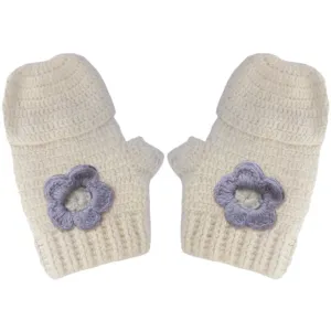 Vintage Mittens with Lavender Flowers