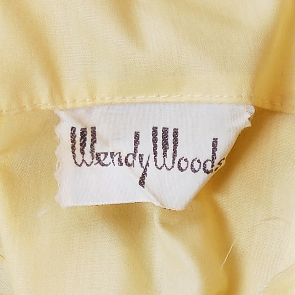 Vintage Yellow  Cotton Day Dress NWOT 1950S 32-24-Free Wendy Woods