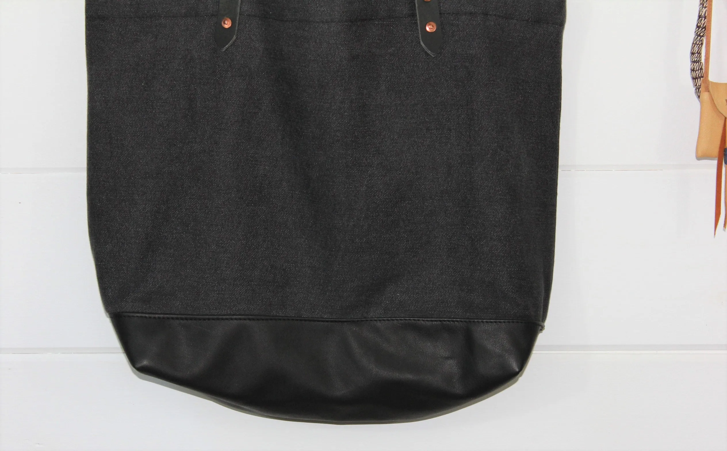 Washed Canvas  Leather Tote