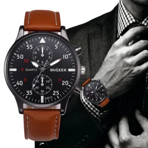 Watches Men Retro Design Leather Band Quartz Wrist Watches Top Brand Relogio Masculino 2018 New Mens Casual Clock Analog   F528