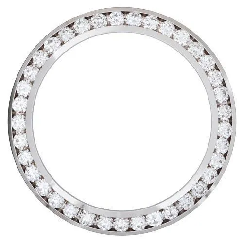 WG 18K Custom Mined Diamond Bezel To Fit Rolex Date 34 Mm Watch 2.25 Ct