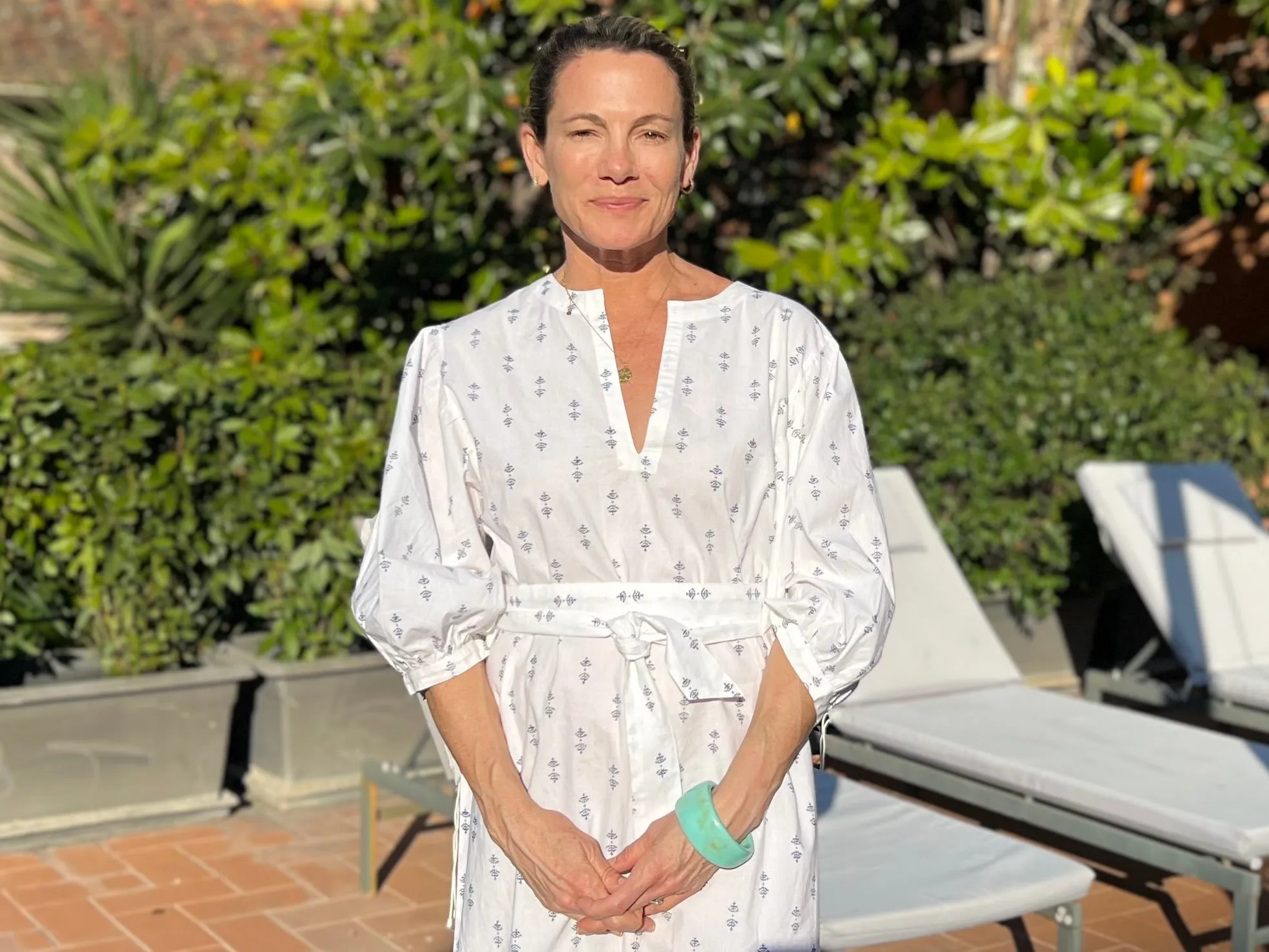 White Staghorn Puff Sleeve Dress
