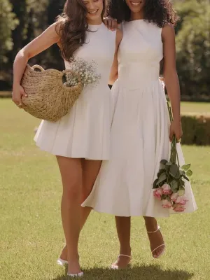 White Twill Midi Sundress 2