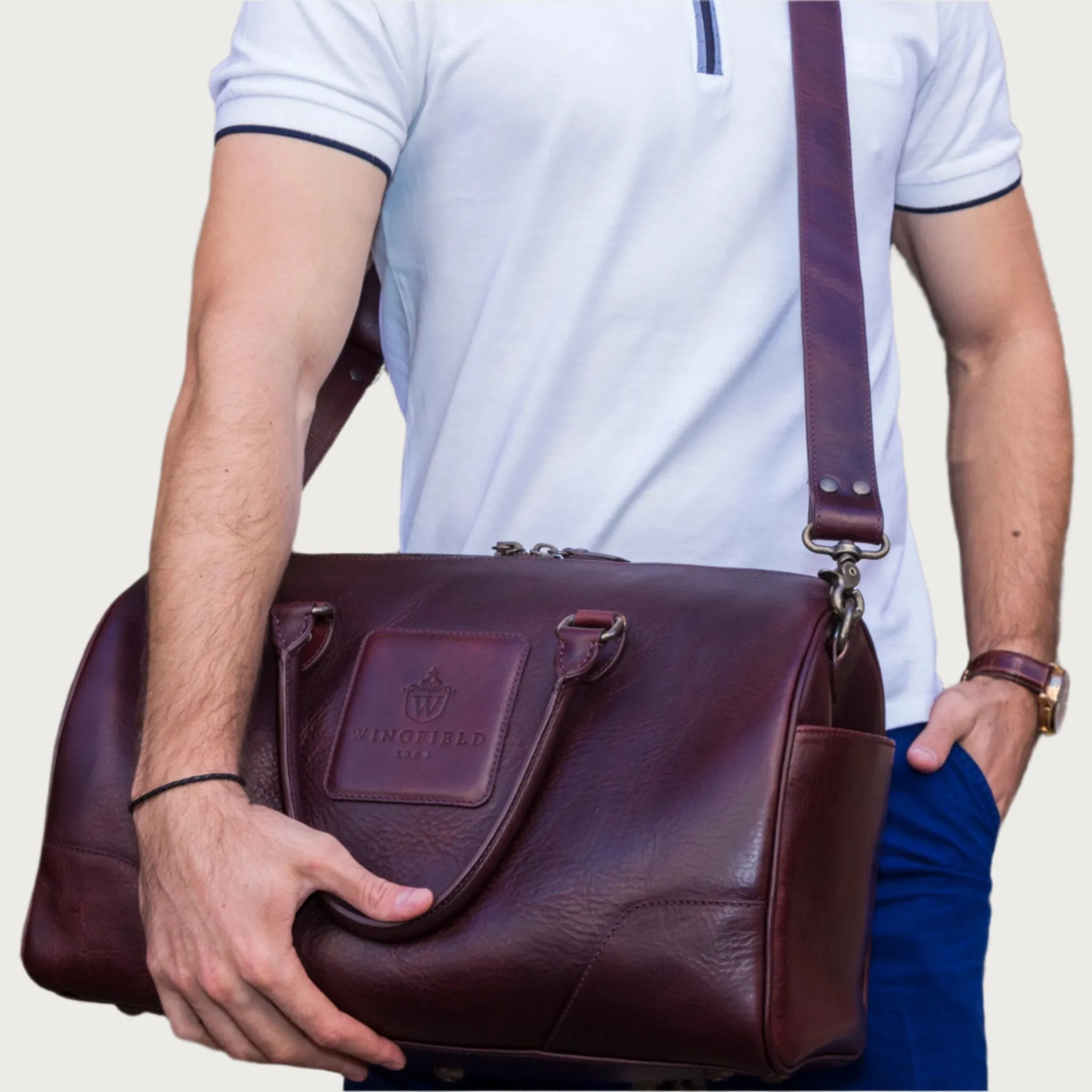 Wingfield Small Leather Duffel Bag