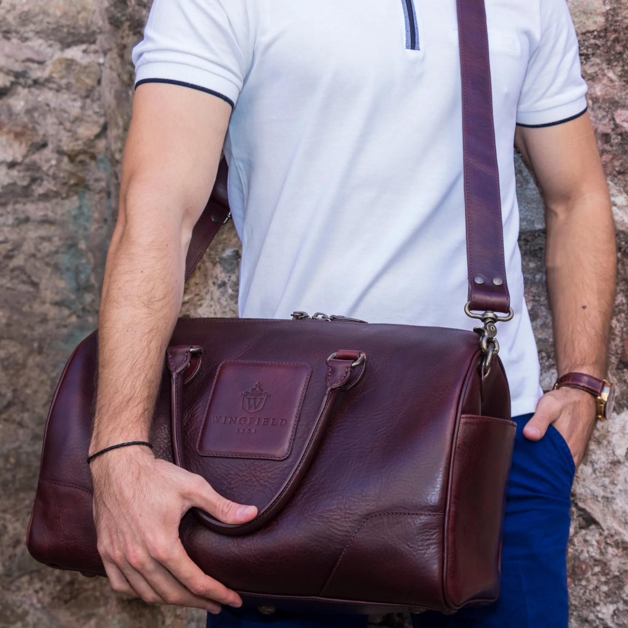 Wingfield Small Leather Duffel Bag