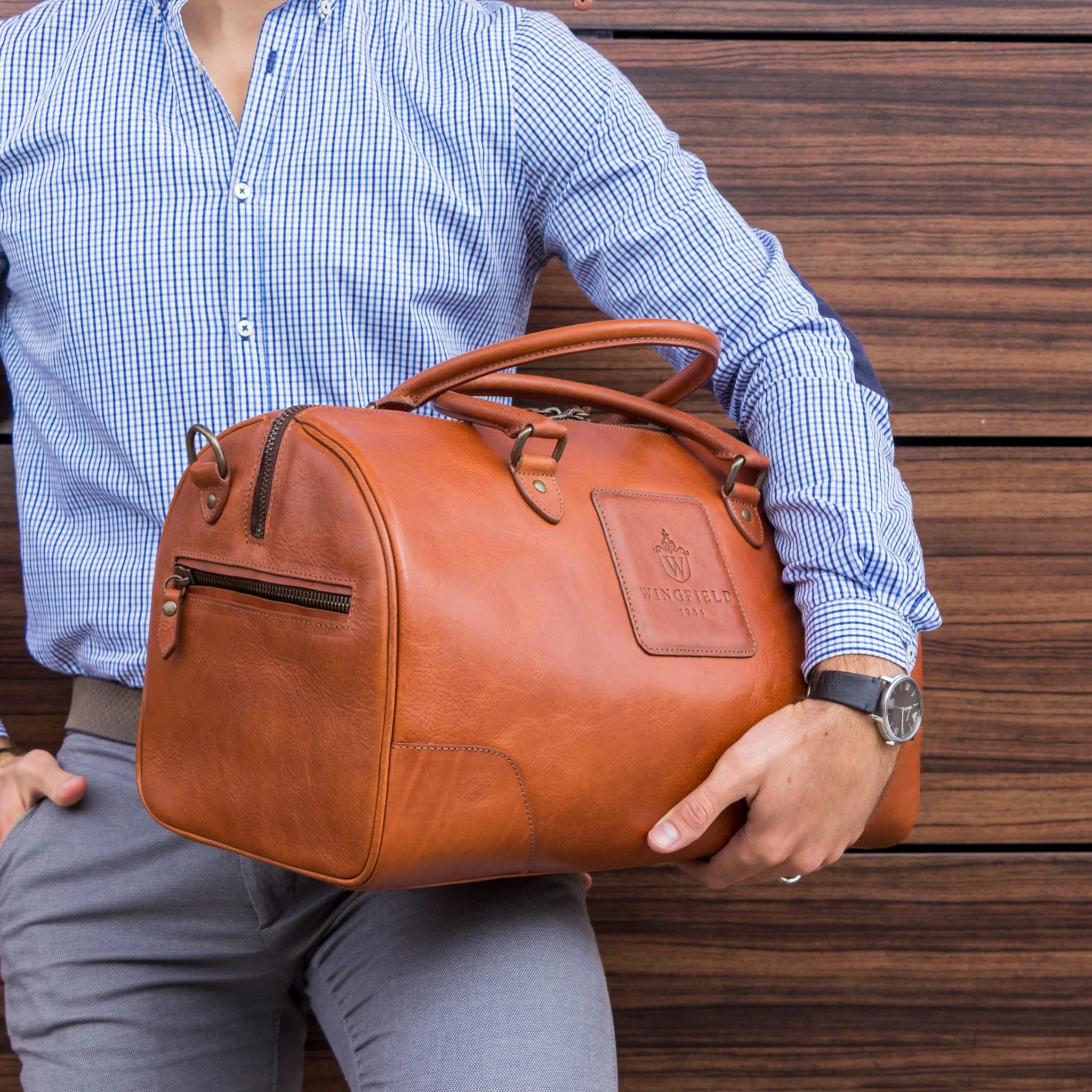 Wingfield Small Leather Duffel Bag