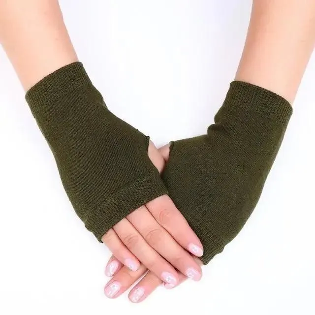 Winter Warm Thickening Wool Gloves Knitted Flip Fingerless Exposed Finger Thick Gloves Mittens Soft Cold Weather Women Gloves